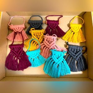 Set of 10 macrame Christmas ornaments,boho holiday decor,Christmas decor